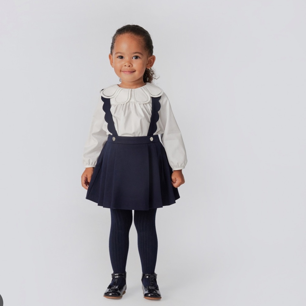 Criss cross embroidered overall dress
